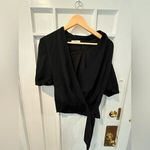 MM Lafleur Black Wrap Blouse